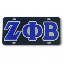 Zeta Phi Beta Black Background CarTag