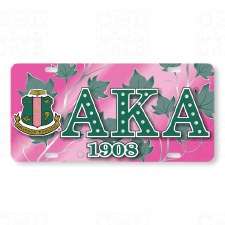 Alpha Kappa Alpha Printed Crest Car Tag