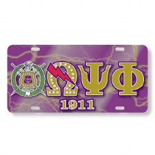 Omega Psi Phi Printed Crest Car Tag