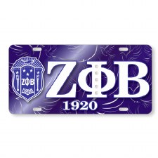 Zeta Phi Beta Printed Crest Car Tag