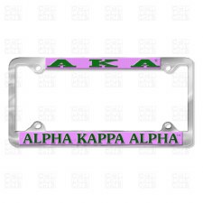 Alpha Kappa Alpha Chrome Car Tag Frame