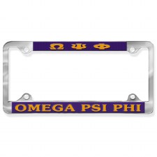 Omega Psi Phi Chrome Car Tag Frame