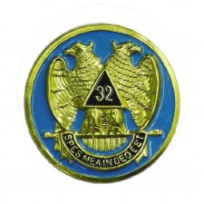 Mason 32nd Wings Down Car Emblem