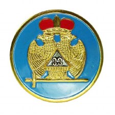Mason 33rd Wings Down Car Emblem
