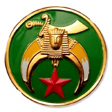 Shriner Symbol Green Round Car Badge