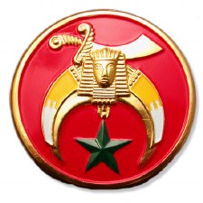 Shriner Symbol Red Round Car Badge