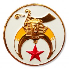 Shriner Symbol White Round Car Badge