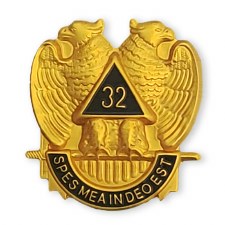 Mason 32nd Wings Down Die Cut Car Emblem