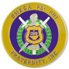 Omega Psi Phi Stamped Crest Car Emblem