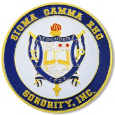 Sigma Gamma Rho Stamped Crest Car Emblem