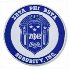 Zeta Phi Beta Stamped Crest Car Emblem