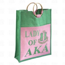 Alpha Kappa Alpha Lady Pocket Jute Bag