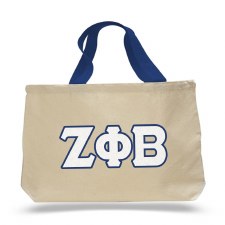 Zeta Phi Beta Sewn Letters Totebag