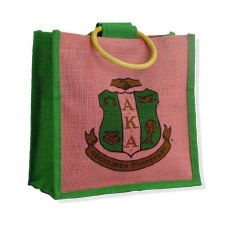 Alpha Kappa Alpha Mini Shield Jute Bag