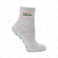 Alpha Kappa Alpha Fuzzy Gripper Socks