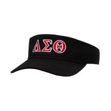 Delta Sigma Theta Embroidered Letters Black Visor