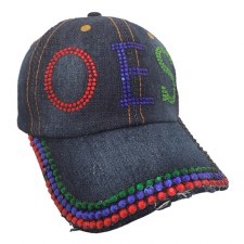 Order of the Eastern Star Denim Rhinestone Letters Distressed Cap