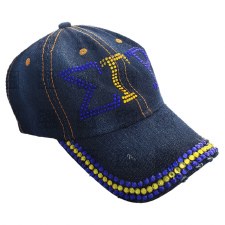 Sigma Gamma Rho Denim Rhinestone Letters Distressed Cap