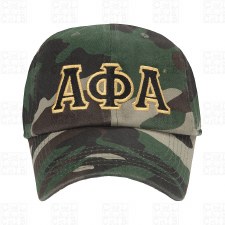 Alpha Phi Alpha Embroidered Letters Green Camo Baseball Cap