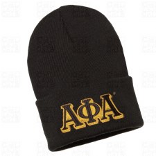 Alpha Phi Alpha Black Folded Beanie