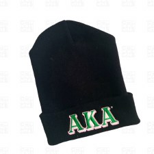 Alpha Kappa Alpha Black Folded Beanie