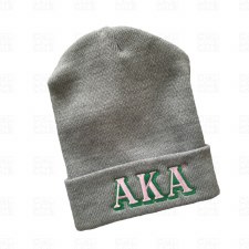 Alpha Kappa Alpha Light Gray Folded Beanie