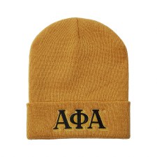 Alpha Phi Alpha Old Gold Folded Beanie