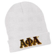 Alpha Phi Alpha White Folded Beanie