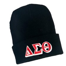 Delta Sigma Theta Black Folded Beanie