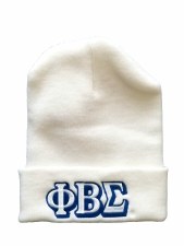 Phi Beta Sigma White Folded Beanie