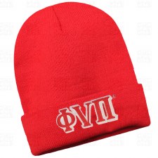 Phi Nu Pi Red Folded Beanie