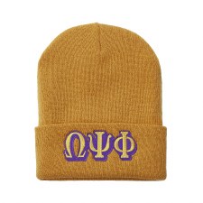 Omega Psi Phi Old Gold Folded Beanie