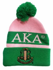 Alpha Kappa Alpha Pink Crest Folded Beanie