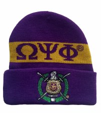 Omega Psi Phi Purple Crest Folded Beanie