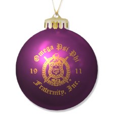 Omega Psi Phi Decorative Tree Round Ornament Ball