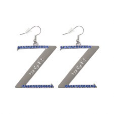 Zeta Phi Beta Rhinestone Z Letter Earrings