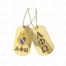 Alpha Phi Omega Gold Plated Dogtag