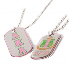 Alpha Kappa Alpha Reversible Silver Dog Tag