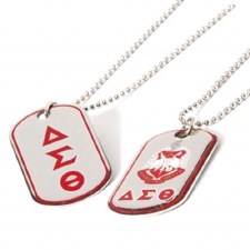 Delta Sigma Theta Reversible Silver Dog Tag