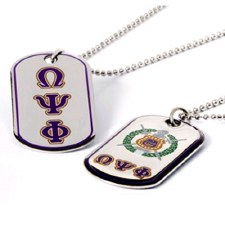 Omega Psi Phi Reversible Silver Dog Tag