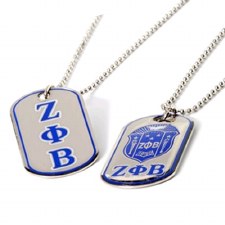 Zeta Phi Beta Reversible Silver Dog Tag