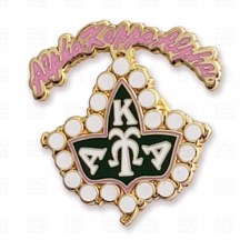 Alpha Kappa Alpha Rocker Twenty Pearls Ivy Lapel Pin