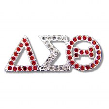 Delta Sigma Theta Rhinestone Letter Brooch