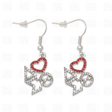 Delta Sigma Theta Letters & Heart Earrings