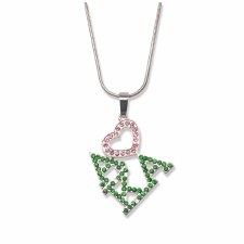 Alpha Kappa Alpha Letters & Heart Necklace