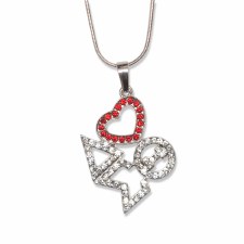 Delta Sigma Theta Letters & Heart Necklace