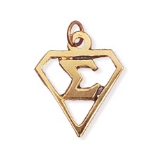 Phi Beta Sigma Super Sigma Letter Gold Charm
