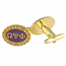 Omega Psi Phi Rhinestone Cuff Links