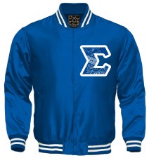 Phi Beta Sigma Crest Letter Satin Stripe Jacket
