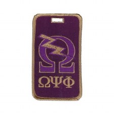 Omega Psi Phi Embroidered Omega Bolt Luggage Tag